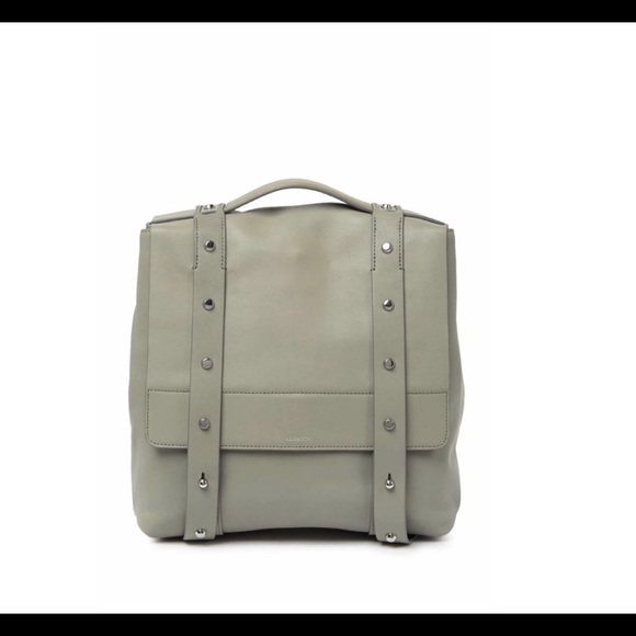 NEW AllSaints Sid Leather Backpack - Blue Grey - Picture 5 of 5